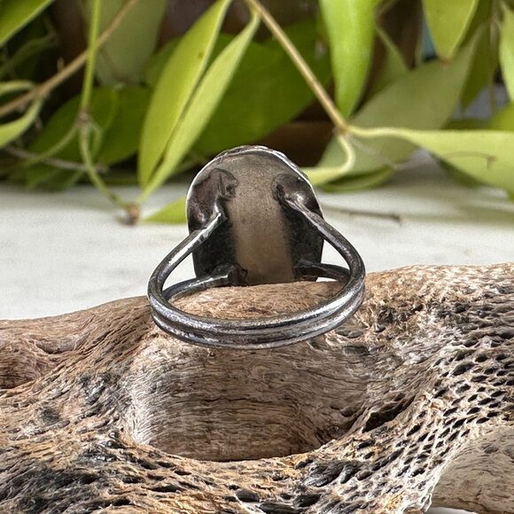 Early Vintage Native American Navajo Cerrillos Turquoise Sterling Silver Ring - Picture 5 of 6